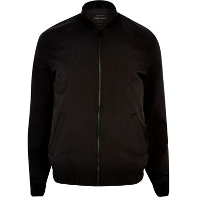 Black casual bomber jacket